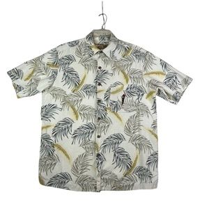 Men's Caribbean Pineapple Collared Short Sleeve Silk Blend Shirt, Multic…